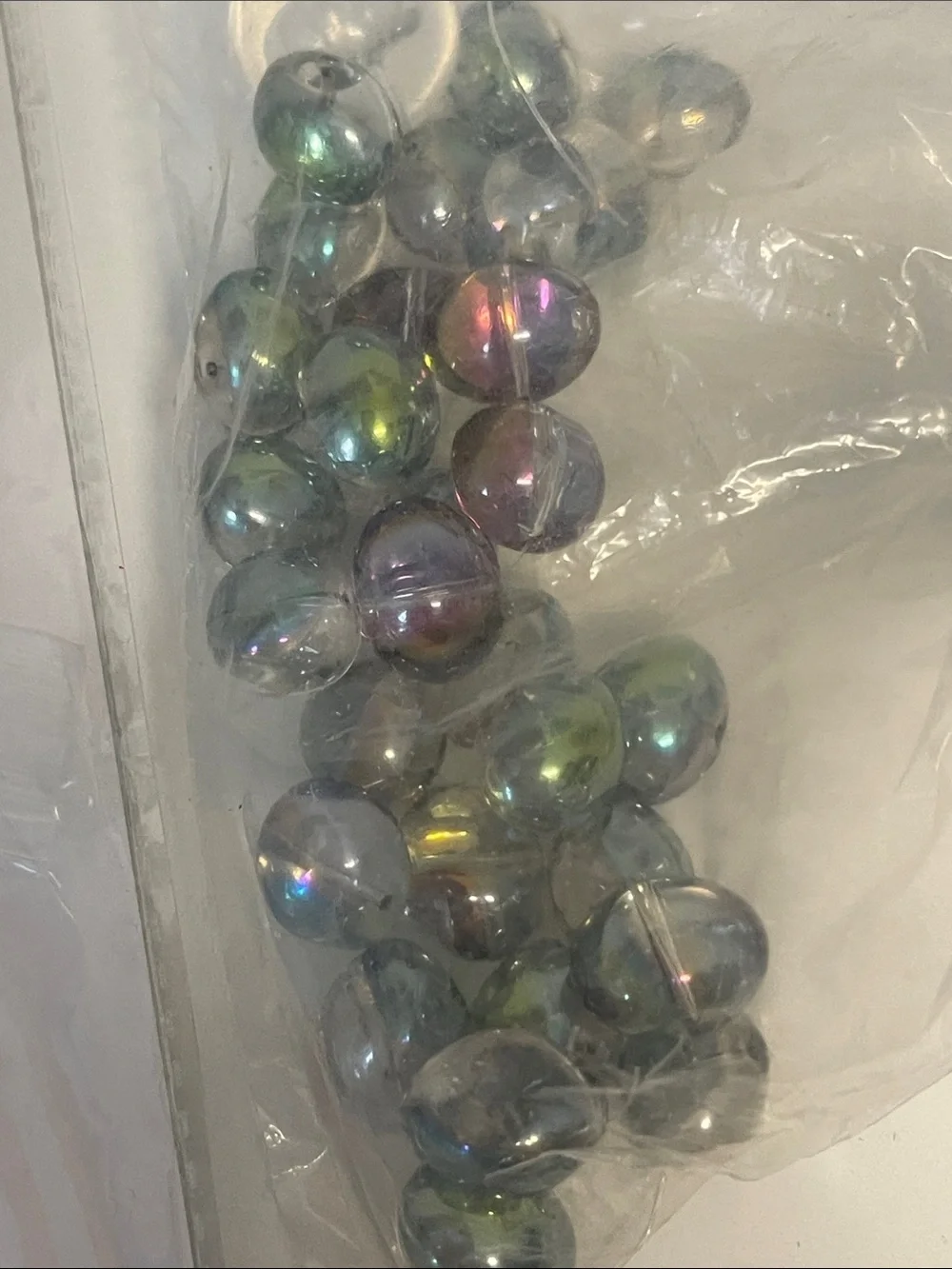 Lot of blue & green glass beads for crafts, jewelry